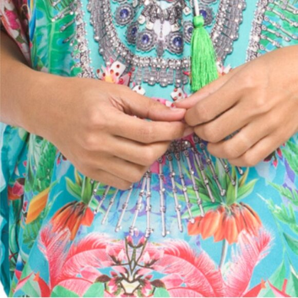 NWT La Moda Tropical Cover Up Caftan Dress or Coverup or Maxi Dress - Picture 6 of 9